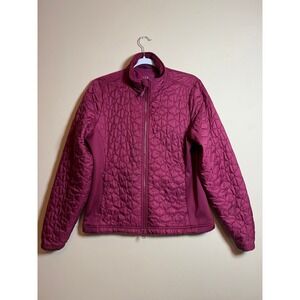 LL Bean Womens Thinsulate Quilted Jacket Berry Pink Full Zip Mock Neck Medium